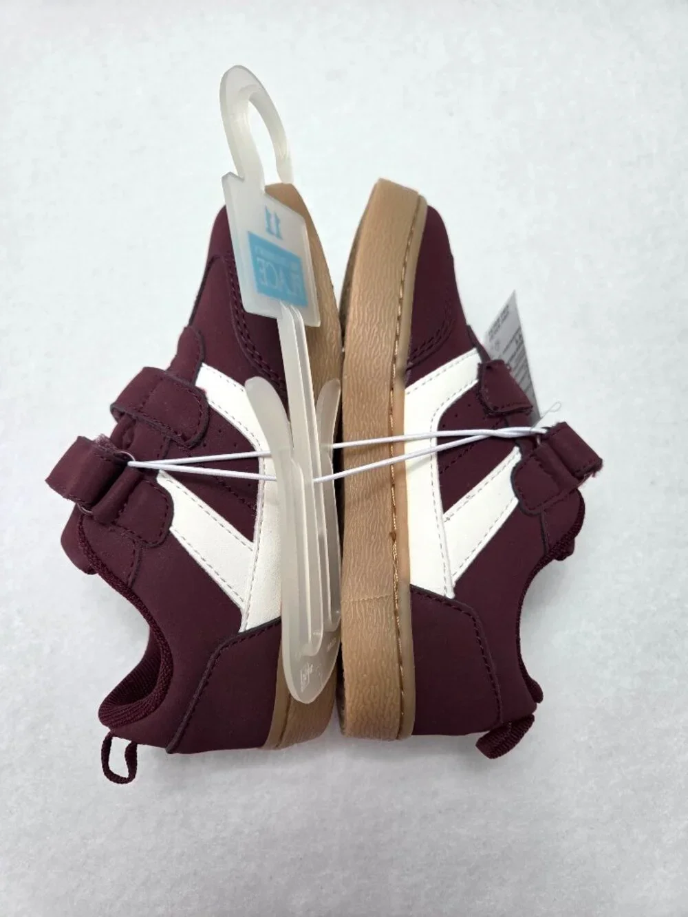 The Children’s Place Burgundy Low Top Velcro Sneakers Toddler Size 11 NWT